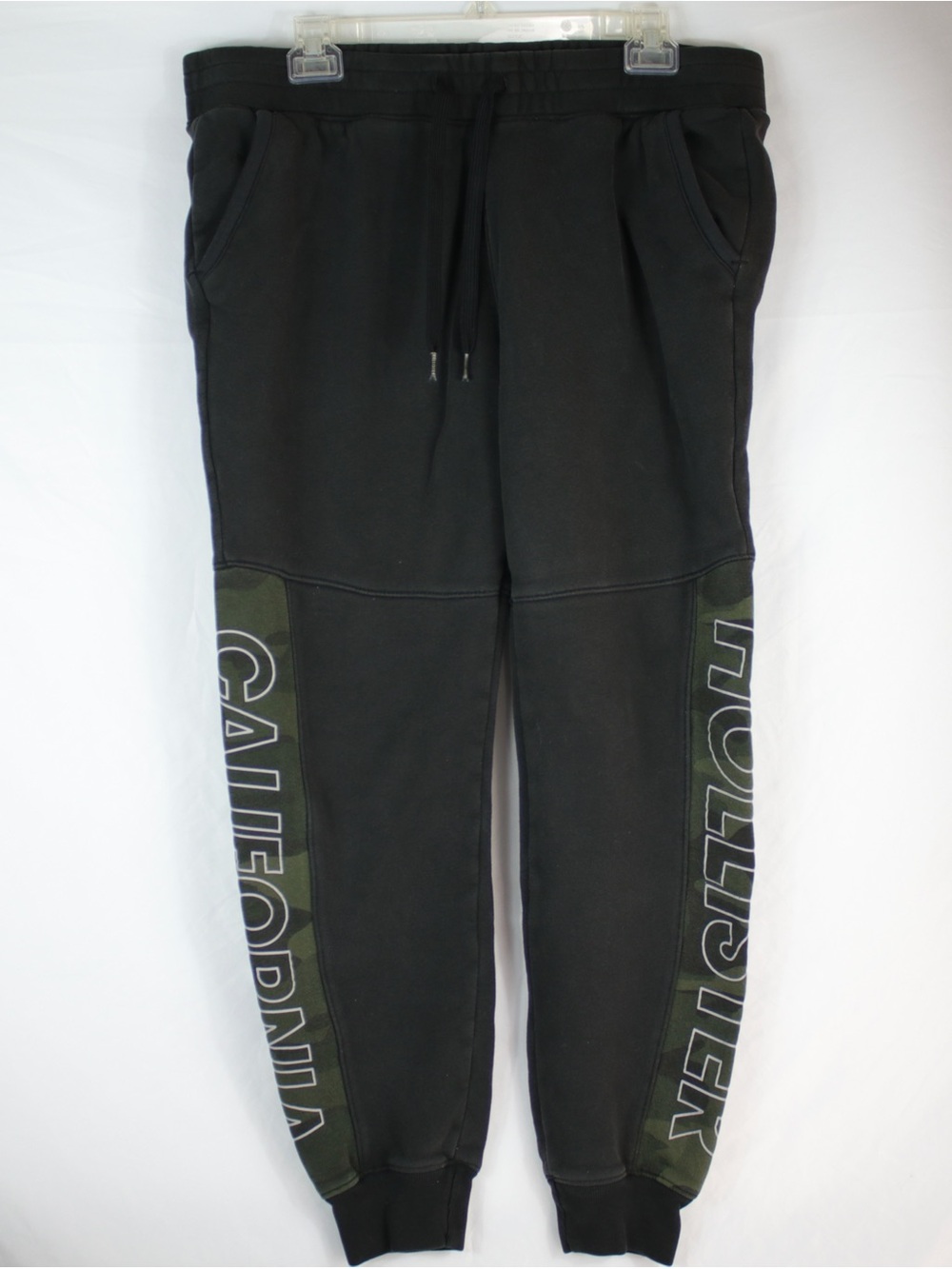 Hollister Black & Green Camo Jogger Sweat Pants‎ Mens Size L